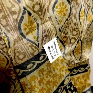 RockPaperFlower Silk Wrap Yellow Gray and Black